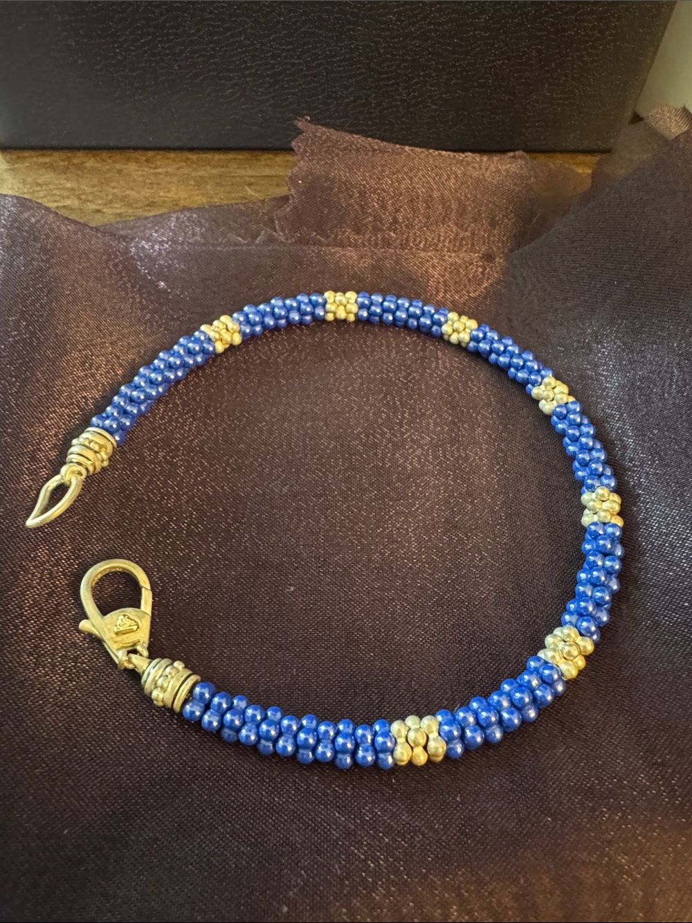 LAGOS Caviar Ultramarine Seven Silver Station Ceramic Bracelet, 5mm - Picture 3 of 6